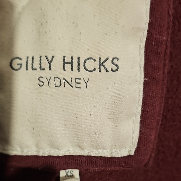 Gilly Hicks Maroon Full Zip Fleece Lined Hoodie Size Medium - Picture 2 of 6